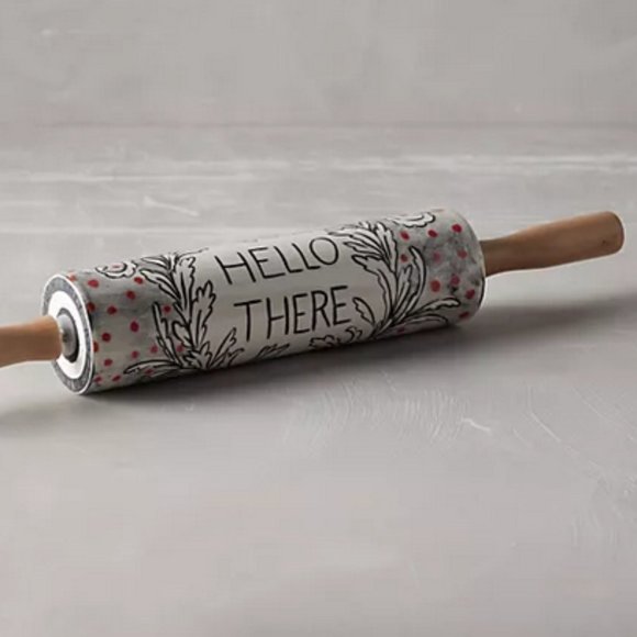 Molly Hatch Rolling Pin Crowned Leaf Anthropologie Bone China NEW - Picture 1 of 8
